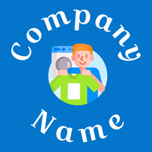 Laundry logo on a Navy Blue background - Limpeza & Manutenção