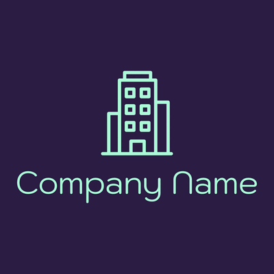 Building logo on a Blackcurrant background - Indústrias