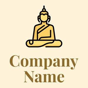 Buddha logo on a yellow background - Religieus