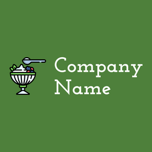 Frozen yogurt logo on a Fern Green background - Cibo & Bevande