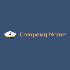 Sailor hat logo on a blue background - Abstracto