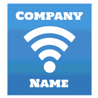 Logo with white wifi symbol - Communications