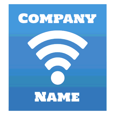 Logo con símbolo wifi blanco - Comunicaciones Logotipo