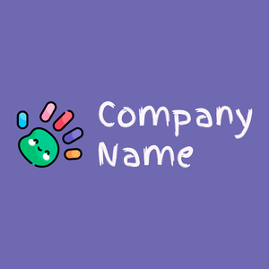 Hand print logo on a Chetwode Blue background - Enfant & Garderie