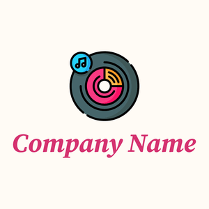 Turntable logo on a Floral White background - Abstrait