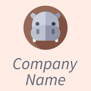 Hippopotamus logo on a Misty Rose background - Animales & Animales de compañía