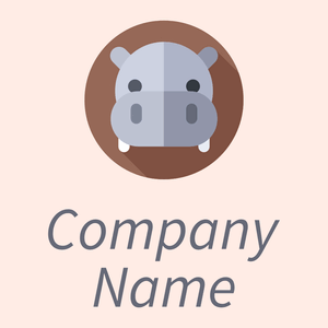 Hippopotamus logo on a Misty Rose background - Tiere & Haustiere