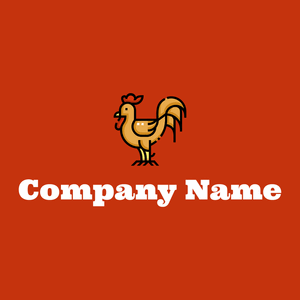 Rooster logo on a Harley Davidson Orange background - Abstrait