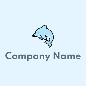 Columbia Blue Dolphin on a Alice Blue background - Animais e Pets