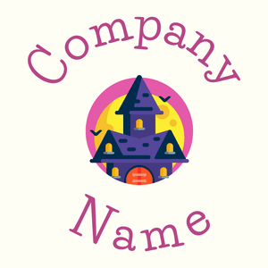 Haunted house logo on a Ivory background - Abstracto