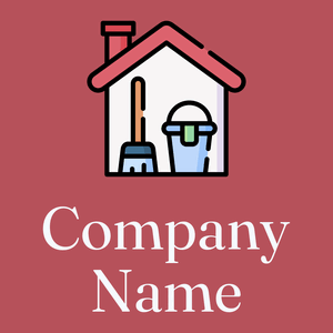 House cleaning logo on a Blush background - Limpieza & Mantenimiento