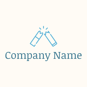 Blue Quit smoking logo on a Floral White background - Abstrait