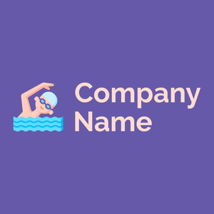 Swimming logo on a Blue Marguerite background - Jeux & Loisirs