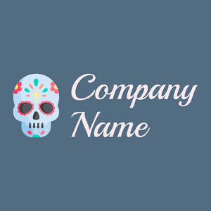 Skull logo on a Kashmir Blue background - Abstract