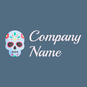 Skull logo on a Kashmir Blue background - Abstracto