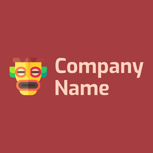 Tiki logo on a Mexican Red background - Abstracto