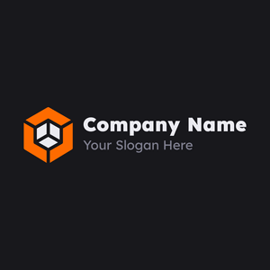 abstract orange 3d cube logo - Industriel
