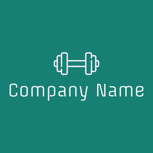 Dumbbell logo on a Deep Sea background - Deportes