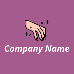 Manicure logo on a Violet Blue background - Moda & Belleza