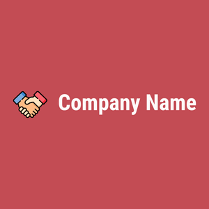 Handshake logo on a Fuzzy Wuzzy Brown background - Abstrait