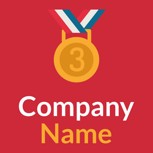 Bronze medal logo on a Brick Red background - Deportes