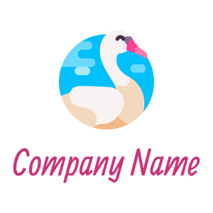 Rounded Swan logo on a White background - Animais e Pets