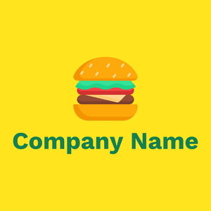 Dark Tangerine Hamburger on a Lemon background - Essen & Trinken