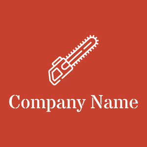 Chainsaw logo on a red background - Bau & Werkzeuge