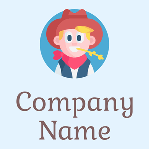 Cowboy logo on a Alice Blue background - Abstracto
