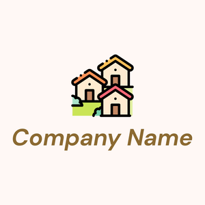 Village logo on a Seashell background - Abstrait