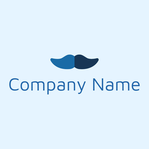 Moustache logo on a Alice Blue background - Moda & Bellezza