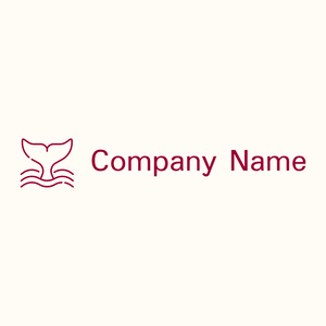 Whale logo on a Floral White background - Abstracto