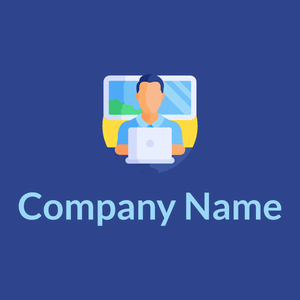Telecommuting logo on a Blue background - Negócios & Consultoria