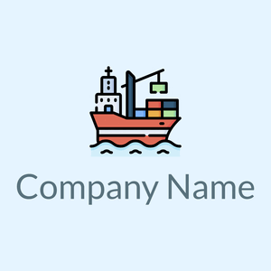 Cargo ship on a Alice Blue background - Automóveis & Veículos