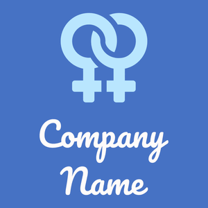 Lesbian logo on a Free Speech Blue background - Citas