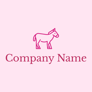 Donkey logo on a Lavender Blush background - Animali & Cuccioli