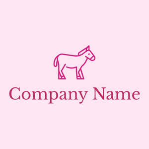 Donkey logo on a Lavender Blush background - Animais e Pets