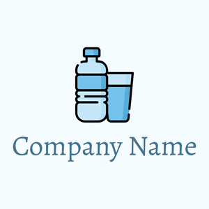 Water bottle logo on a Alice Blue background - Food & Drink