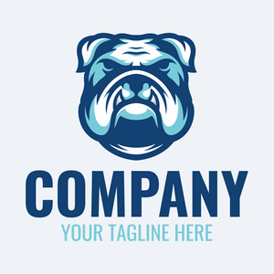 scowling bulldog head logo - Animales & Animales de compañía