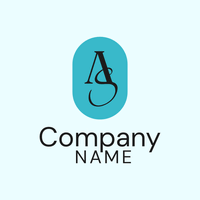 Logotipo de monograma de letras A y S - Empresa & Consultantes Logotipo