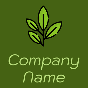 Green tea logo on a Verdun Green background - Eten & Drinken