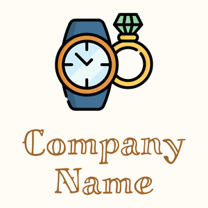 Watch and ring logo on a pale background - Mode & Beauté