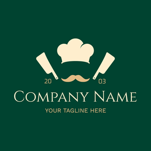 Restaurant chef logo gold on green - Travel & Hotel