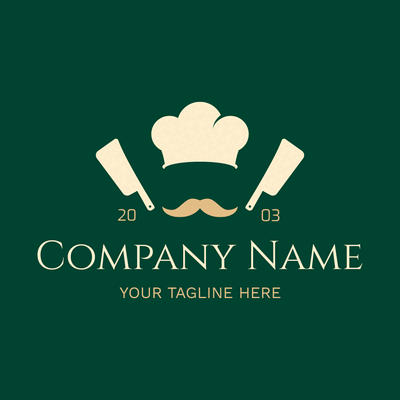 Restaurant chef logo gold on green - Business & Consulting