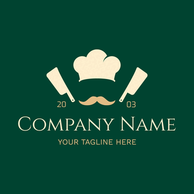 Restaurant chef logo gold on green - Empresa & Consultantes