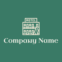 Motel logo on a Viridian background - Viagens & Hotel