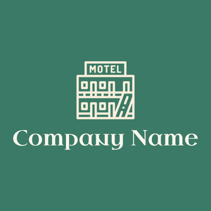 Motel logo on a Viridian background - Viagens & Hotel