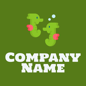 Sea horse logo on a Olive Drab background - Tiere & Haustiere