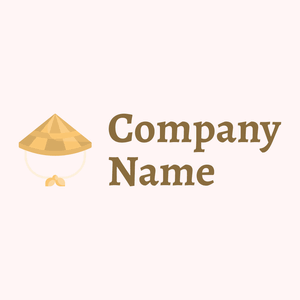 Asian hat logo on a Snow background - Abstrato