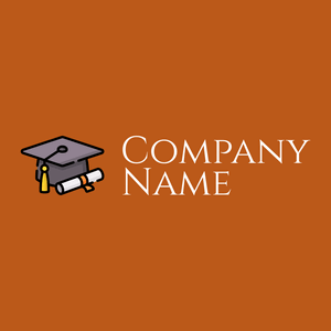 Graduation hat logo on a Chocolate background - Educación